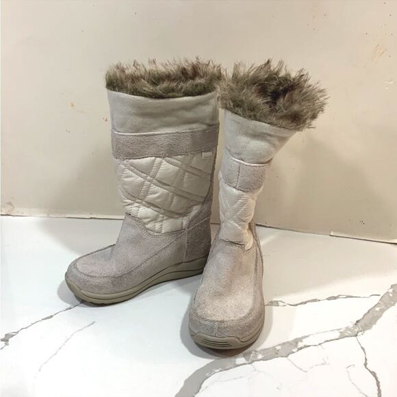 Timberland | Leather Faux Fur Girls White GV Cream Toddler Boots Size 7 - Picture 2 of 9